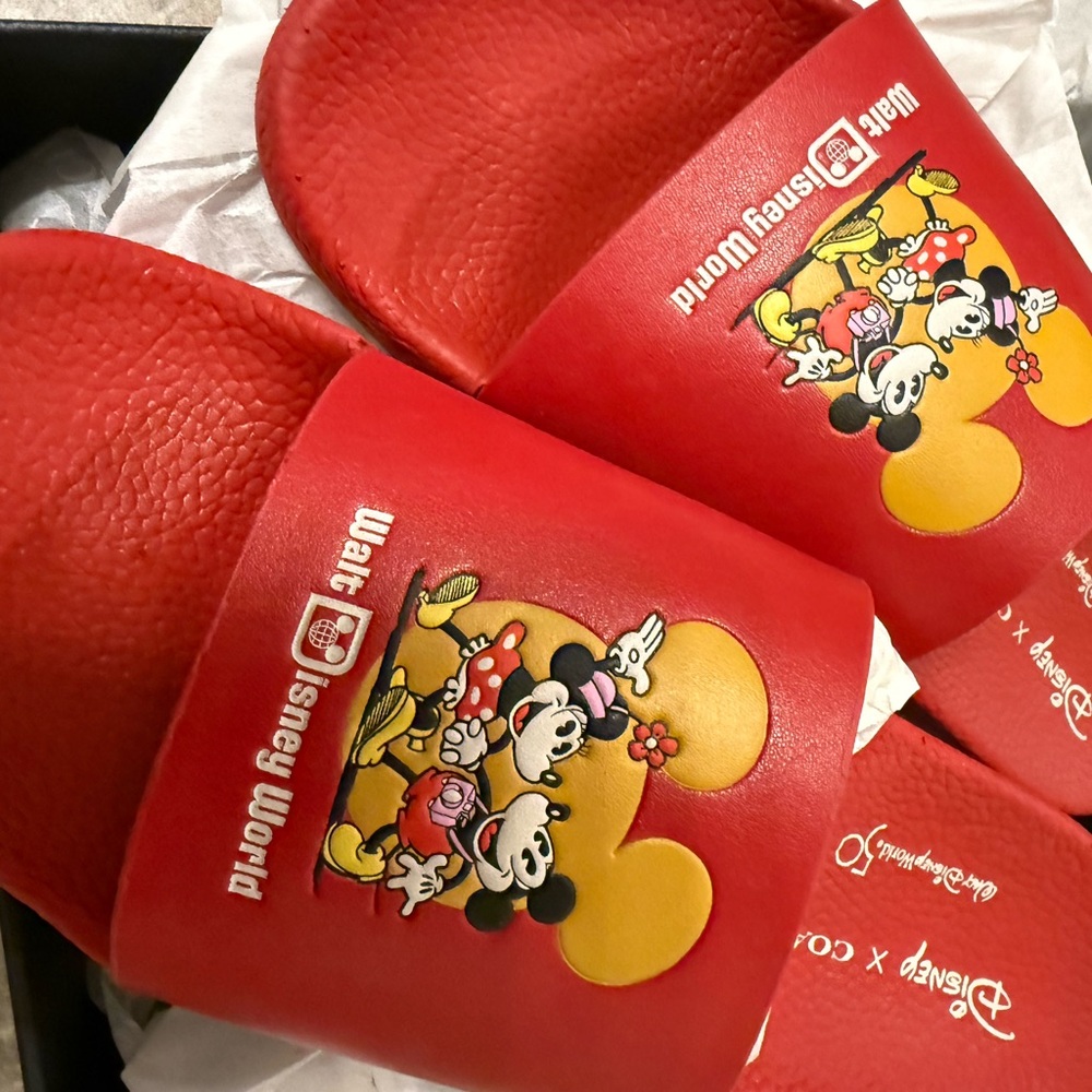 Coach-Disney 50th Anniversary Electric Red Minnie Mouse Slides